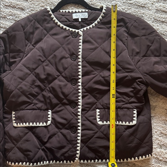 Wayf Chocolate Quilted Jacket with Ivory Accents - Picture 5 of 10